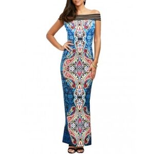 Venus Womens Evening Resort Sleeveless Maxi Dress Paisley Medallion
